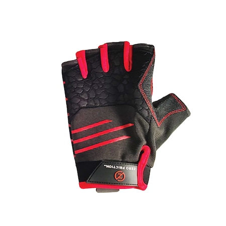 Half Finger Grip Universal-Fit Work Glove, Red